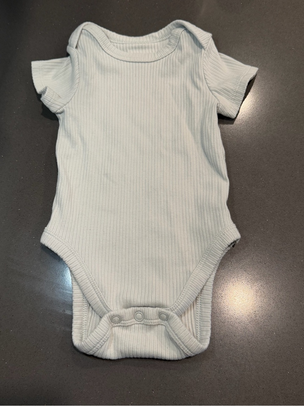 Classic Ribbed Baby One-Piece Bodysuit in Light Blue